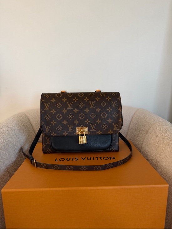 Louis Vuitton Handbags - Louis Vuitton Marignan Monogram Canvas Shoulder Bag Black Leather Gold Hardware